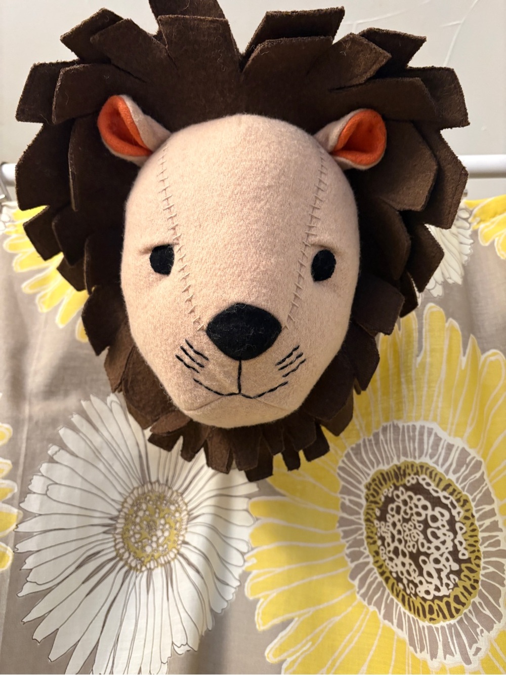 Wool Felt 3D Lion Head Wall Decoration, Nursery Wall Art, Kids Room Decoration